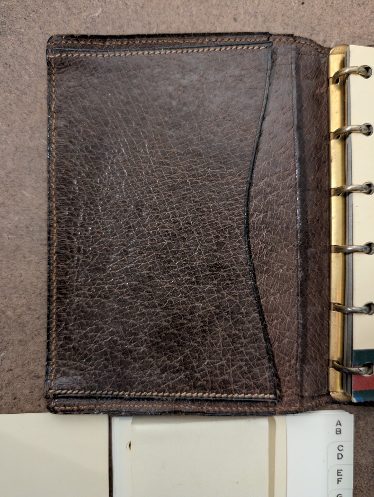 Vintage Gucci Leather Mini Agenda Made In Italy Brown w/ New Inserts Card Holder