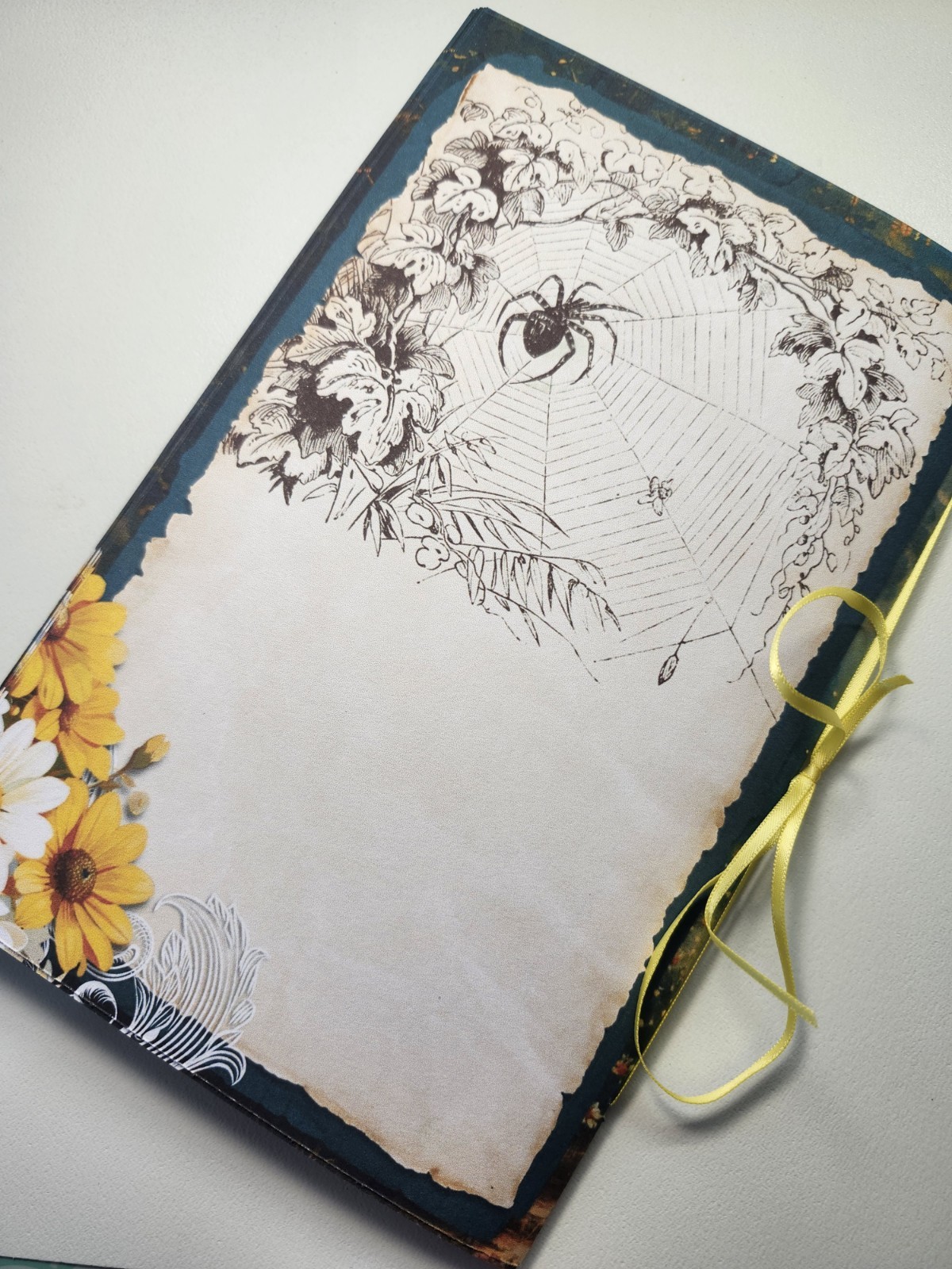 Junk Journal Blank Booklet “A SUMMER HAUNTING” Ghost HANDMADE LG 8.5″x5.5″ 40pg