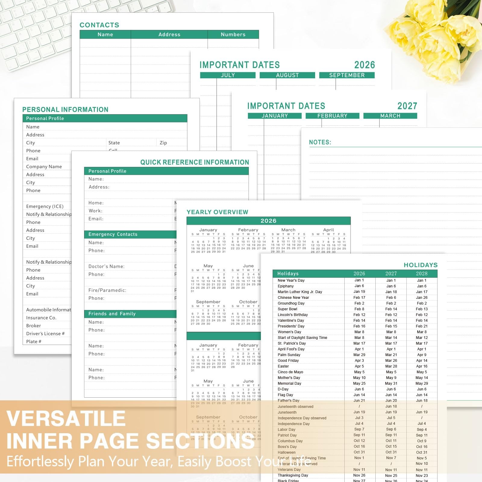 GuassLee Academic Planner 2026-2027 Daily Weekly and Monthly 8.5″×11″, Yellow