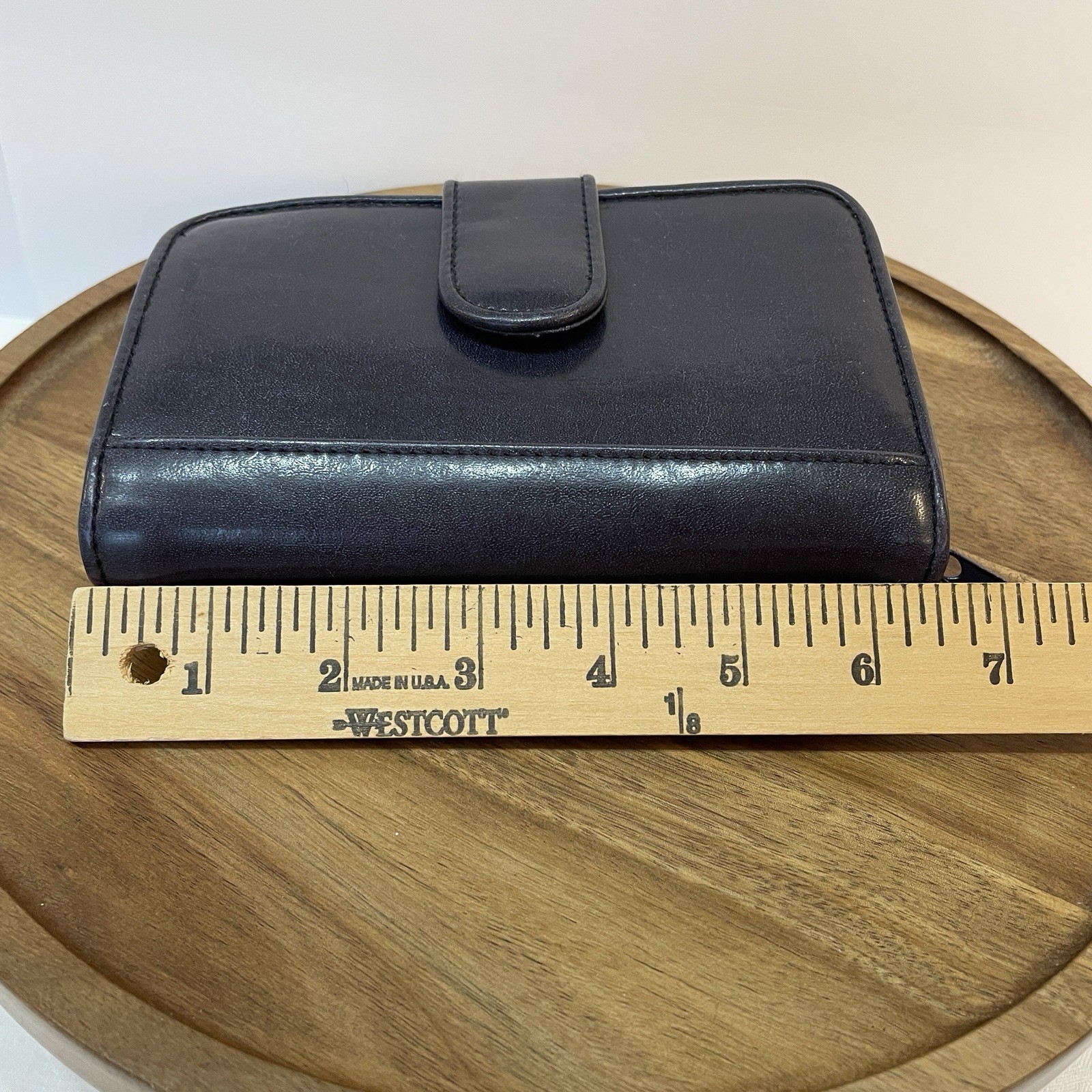 Vintage 80’s-90’s Women’s Organizer Planner Wallet Snap Tab Zip Navy Blue