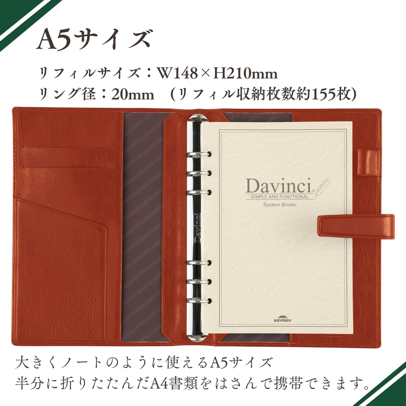 Raymay Fujii Davinci Standard A5 Brown System Planner DSA3002C