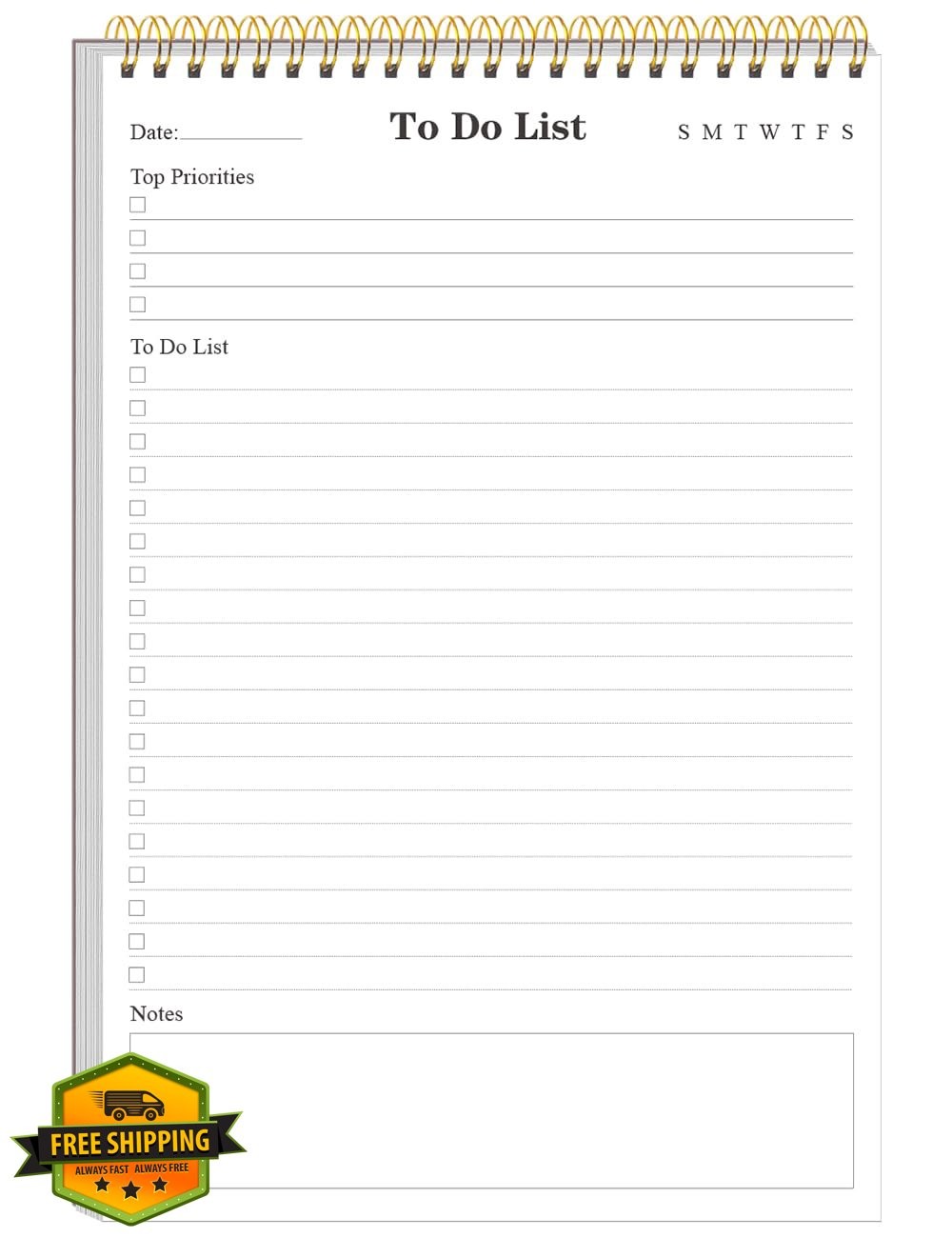 Yaridar To Do List Notepad A5 Daily Planner 5.8″x8.3″ 1-Pack