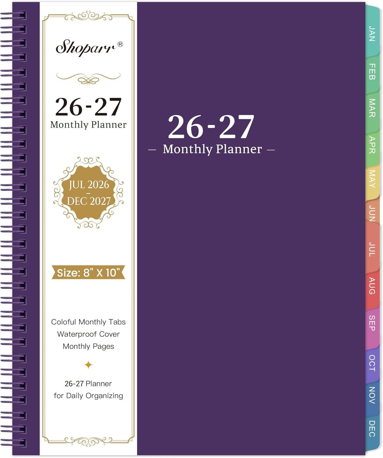 2026-2027 Monthly Planner Academic Calendar Jul 2026 Dec 2027 Tabbed Notebook