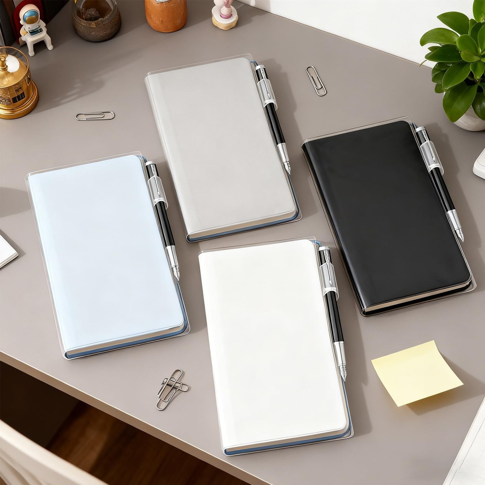 4-Pack Weekly Planner Cover Protectors – 8”x7.6” Waterproof Clear Sleeves