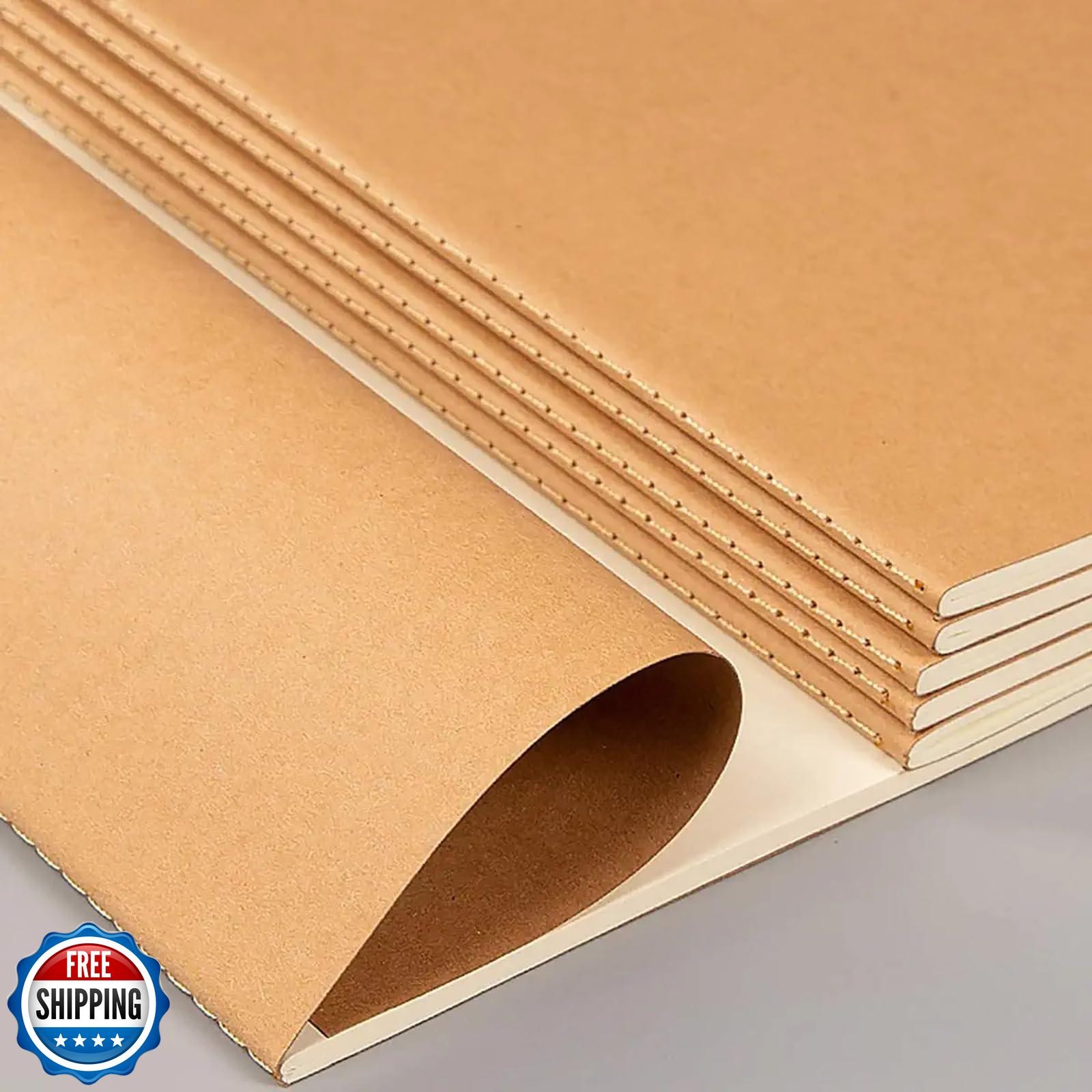 Nicunom 30 Pack A5 Kraft Notebooks, Bulk Blank Journals for Kids, Travel Jour