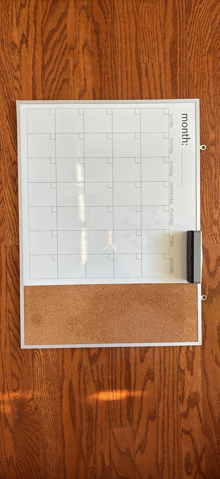 Monthly Dry Erase Planner Cork Board Wall-Mounted Calendar