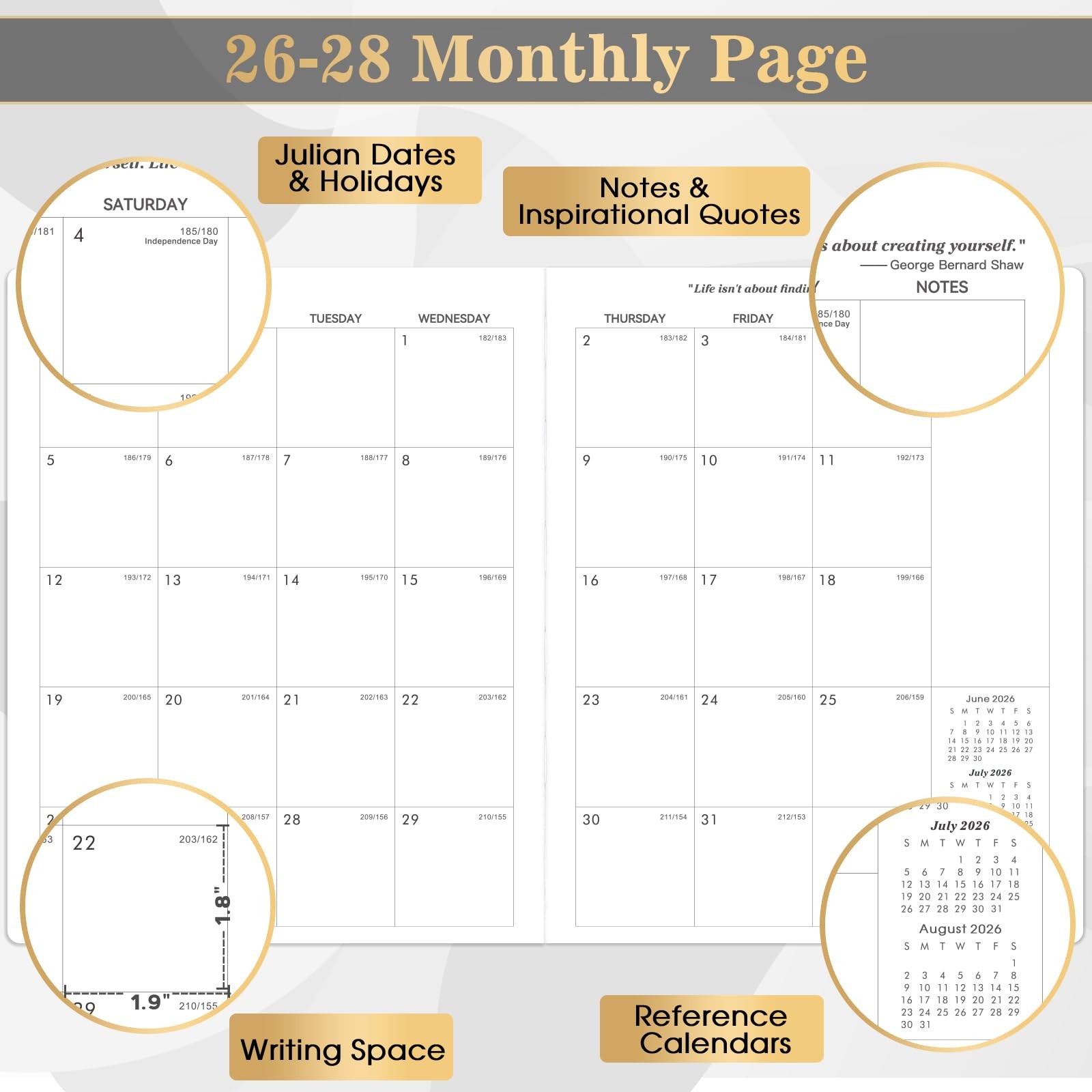 2026-2028 Monthly Planner/Calendar – 2 Year Calendar 2026-2028 Jul. 2026 – Jun.