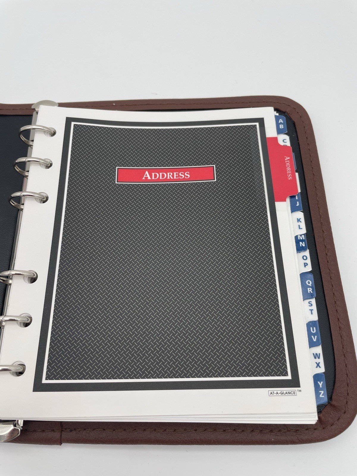 Vintage AT-A-GLANCE Address Book Bifold TA631-00 Navy Green Plaid Faux Leather