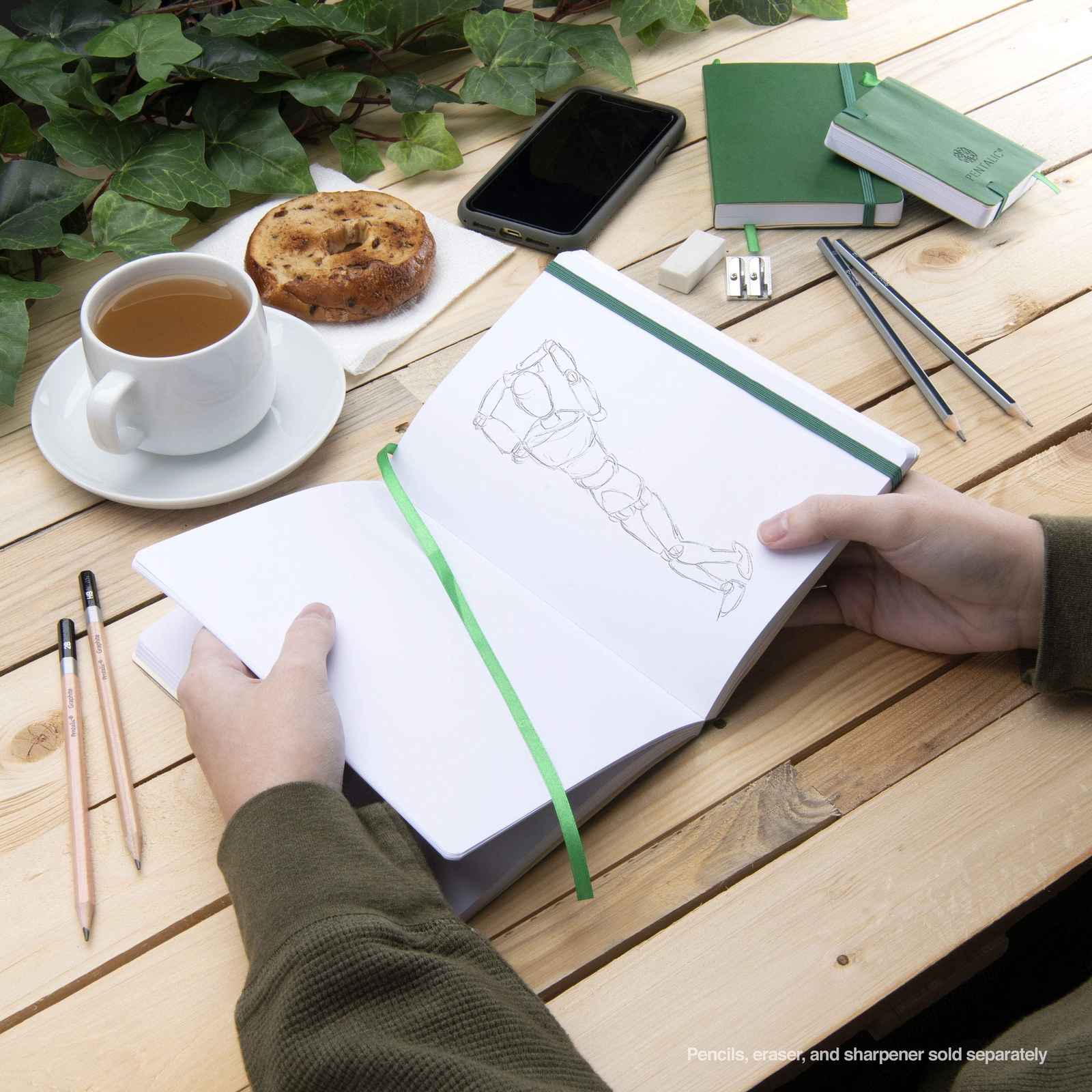 4″ x 6″ Pocket Sketchbook Traveler Journal 160 Pages Green