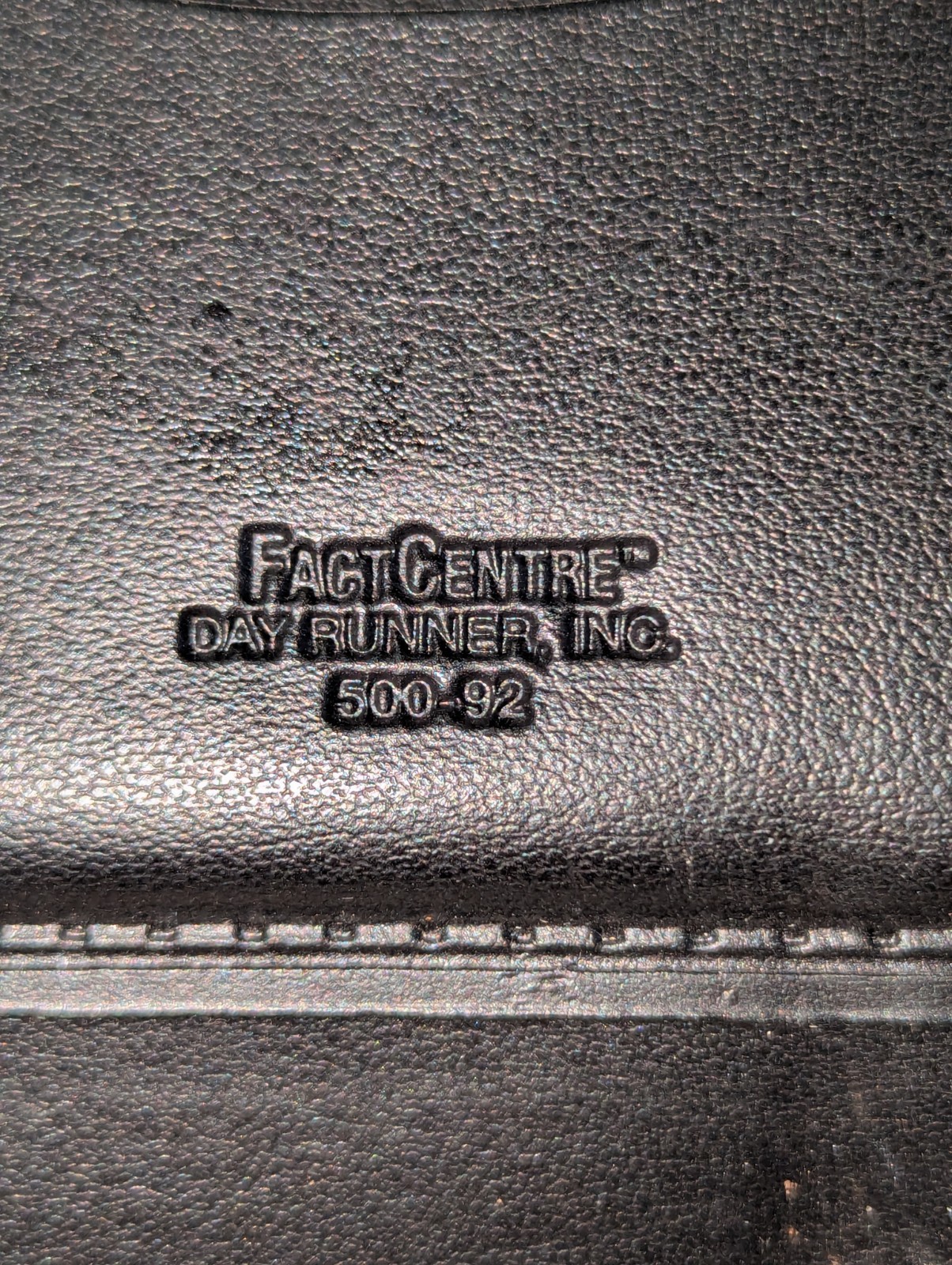Day Runner Fact Centre Black Faux Leather 3-Ring Zipper Planner, Inserts incl.