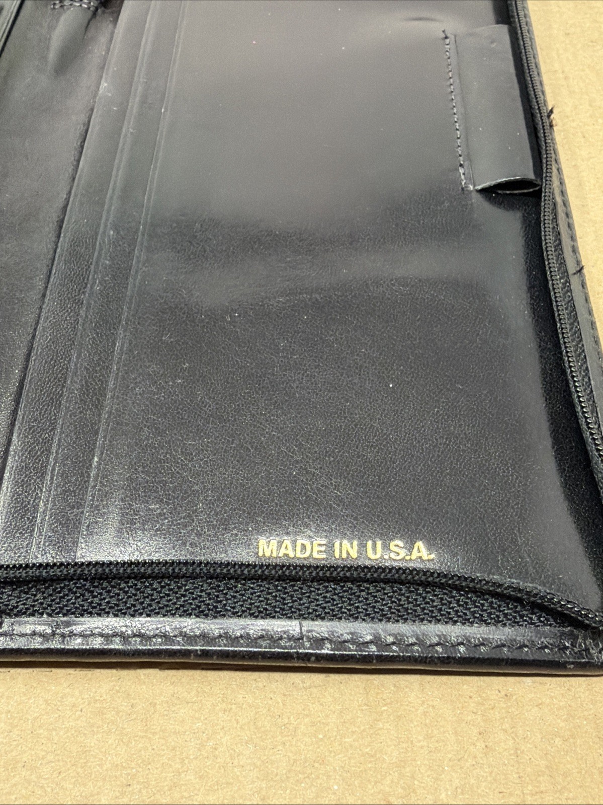 Vintage Wallet Organizer Leather Black Made In USA