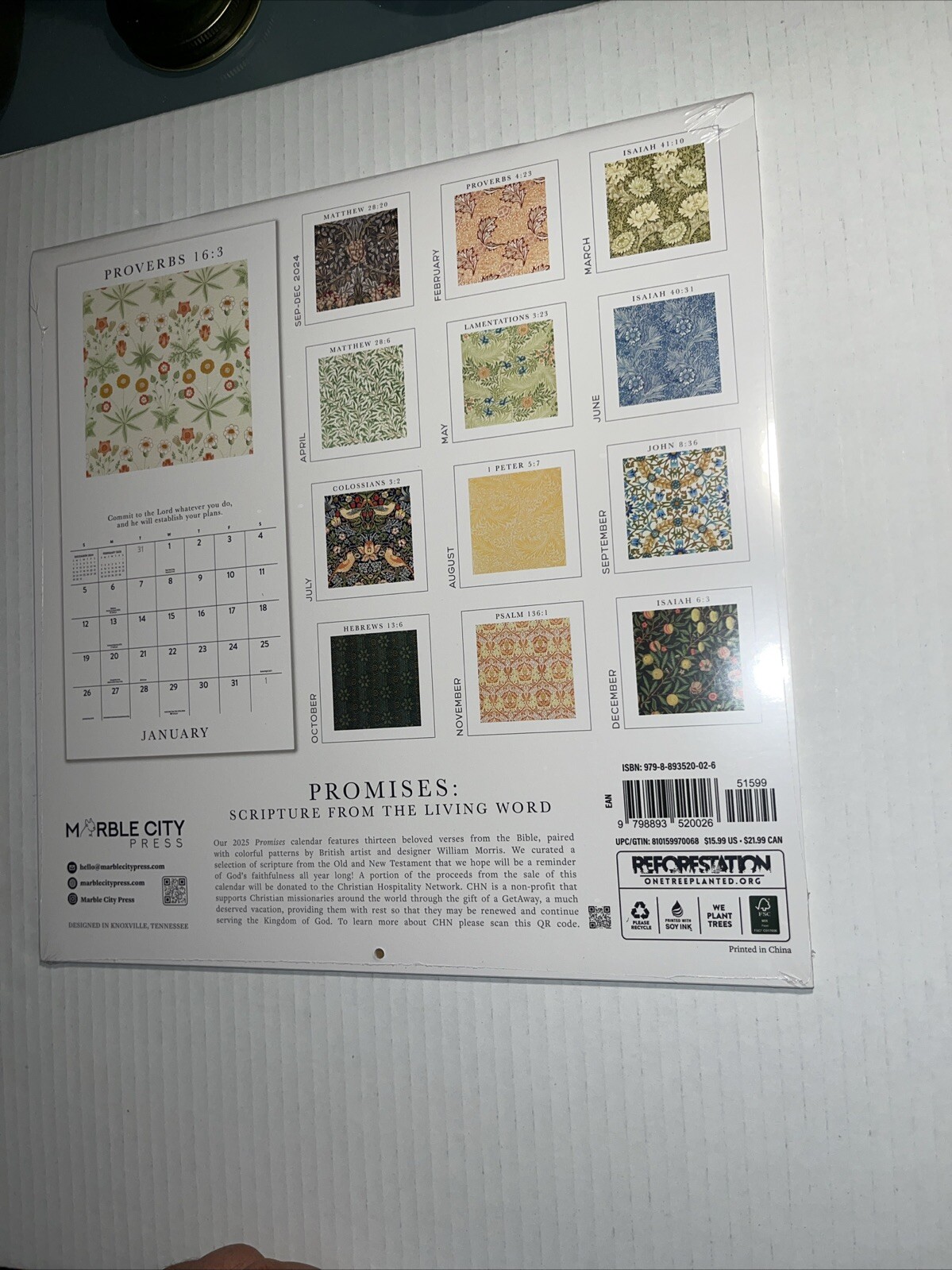 Promises Scripture From The Living Word 2025 Wall Calendar I Marble City Press