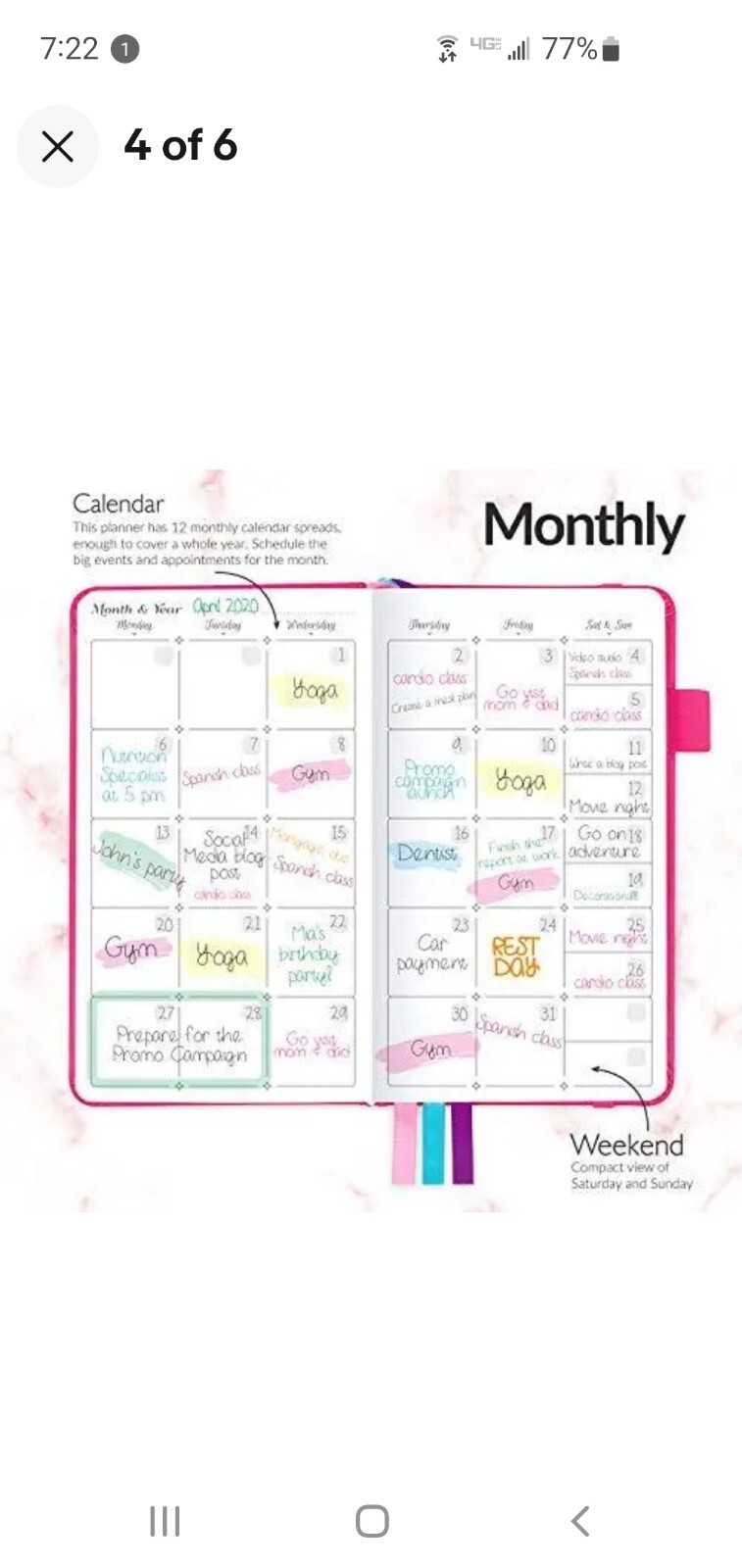 GoGirl Planner and Organizer for Women – Pocket Size Weekly Planner Goals Jou…