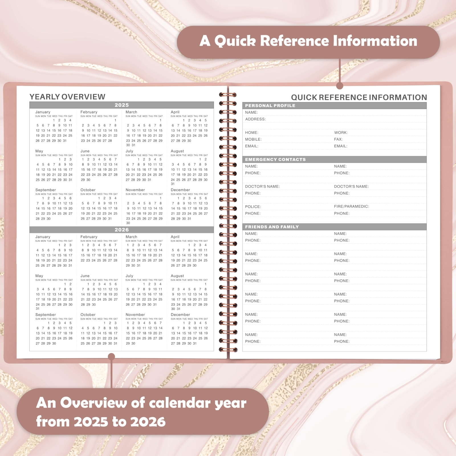 2025 Appointment Book/Planner – Weekly Appointment Book 2025, January 2025