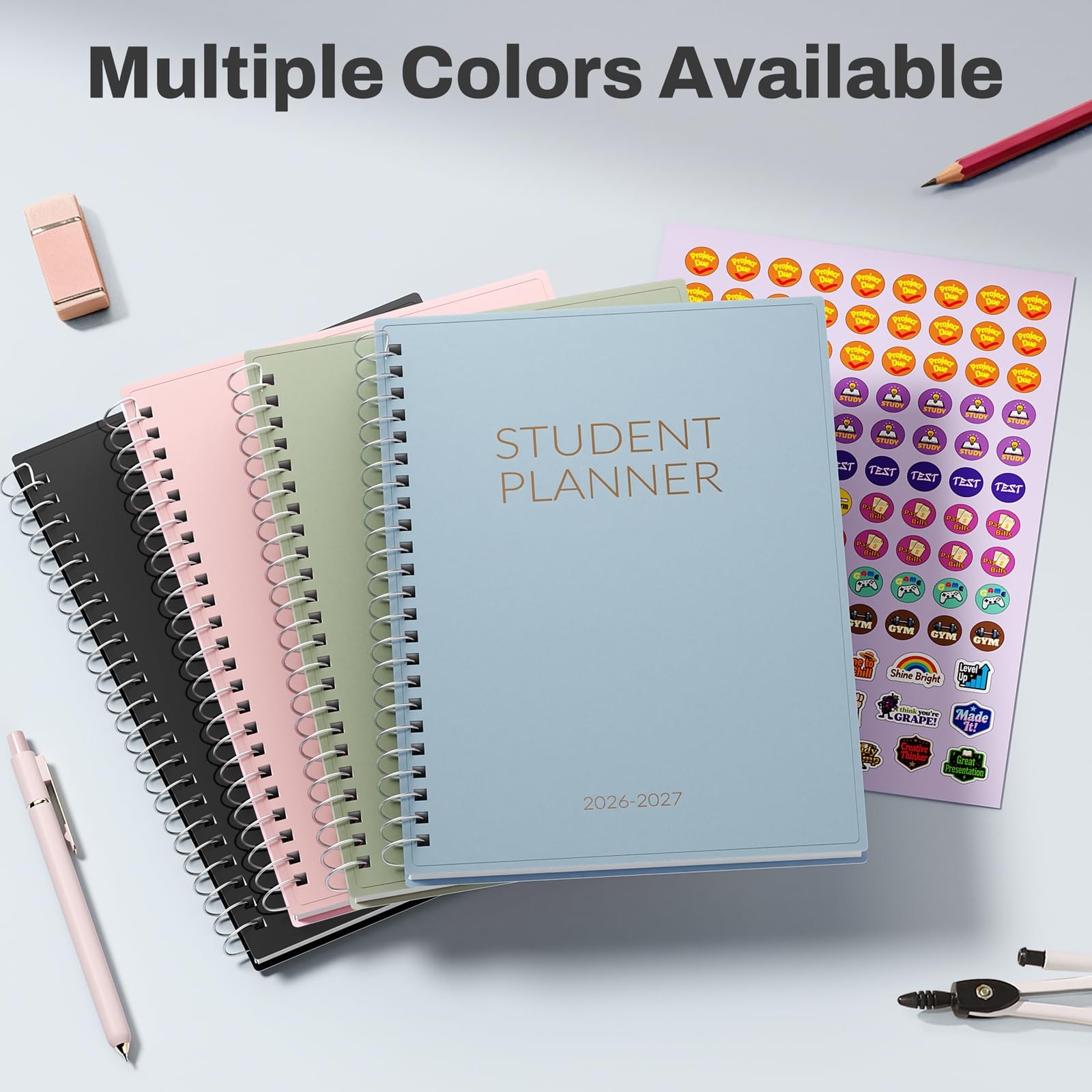 Student Planner 2026-2027, SUNEE Middle or High School A5 6.5″×8.3″, Blue