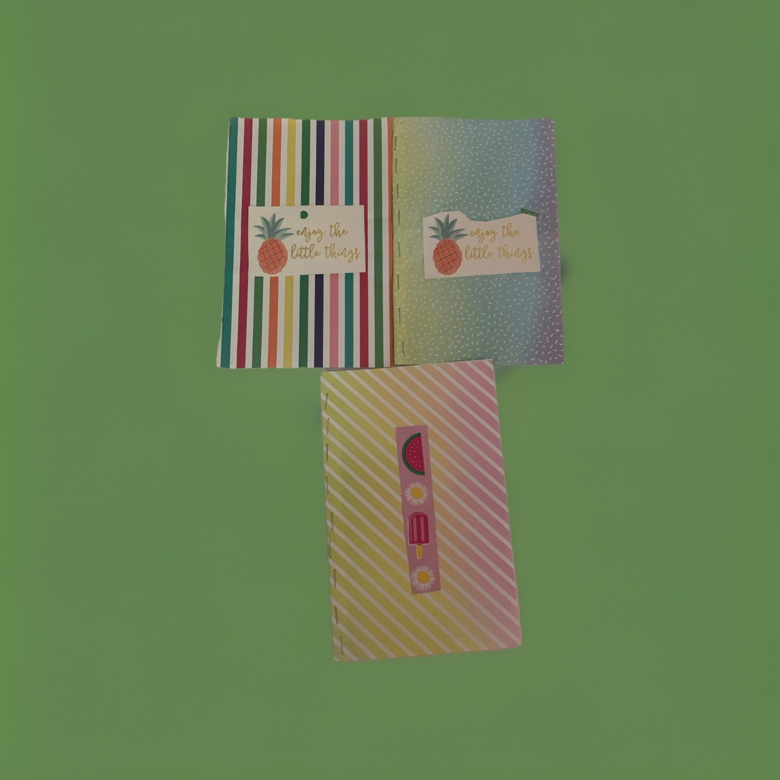 Handmade Pocket Notebook Set of 3 – Summer Theme Lined Journals