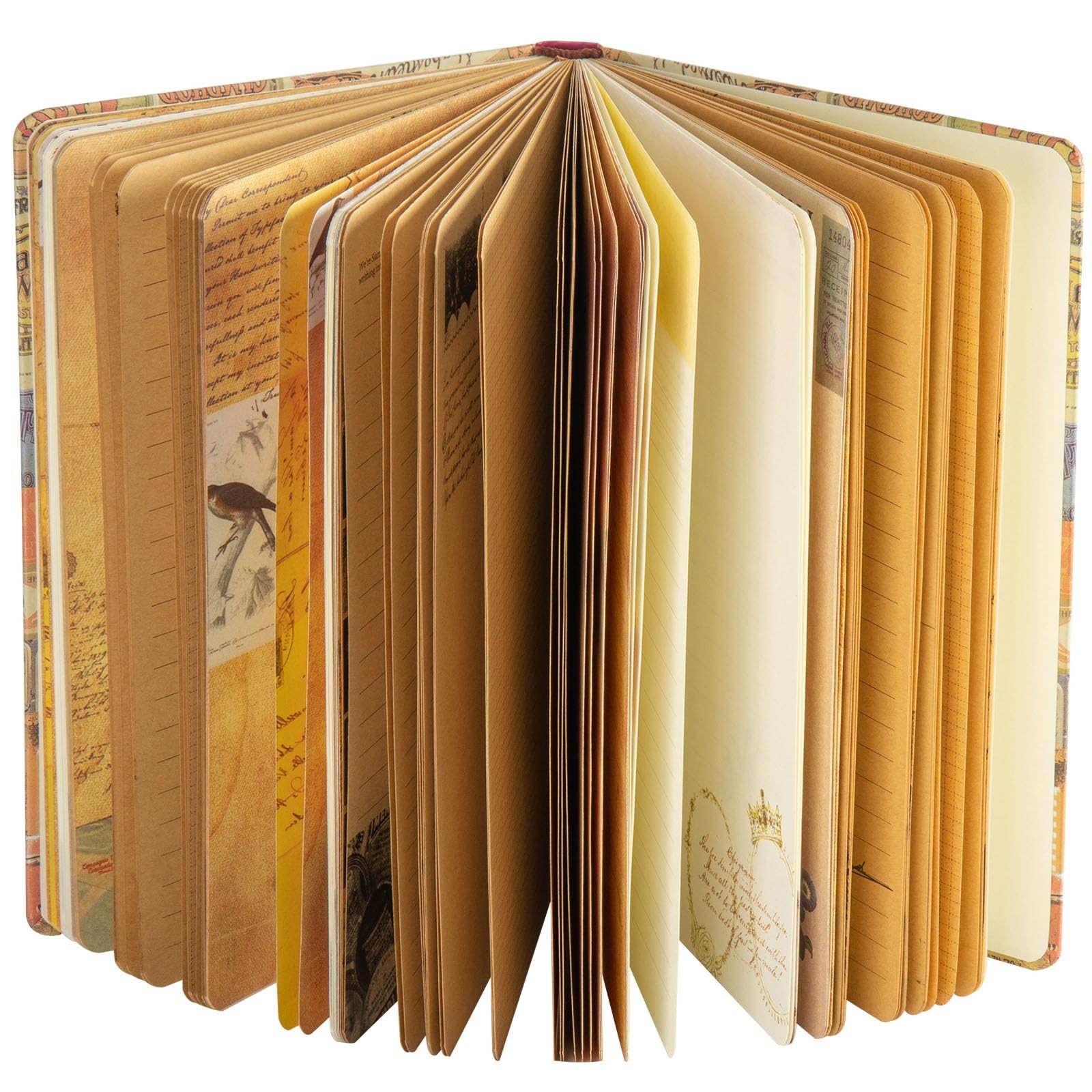 A5 Vintage Travel Journals for Women, European Kraft paper Diary Color Illust…