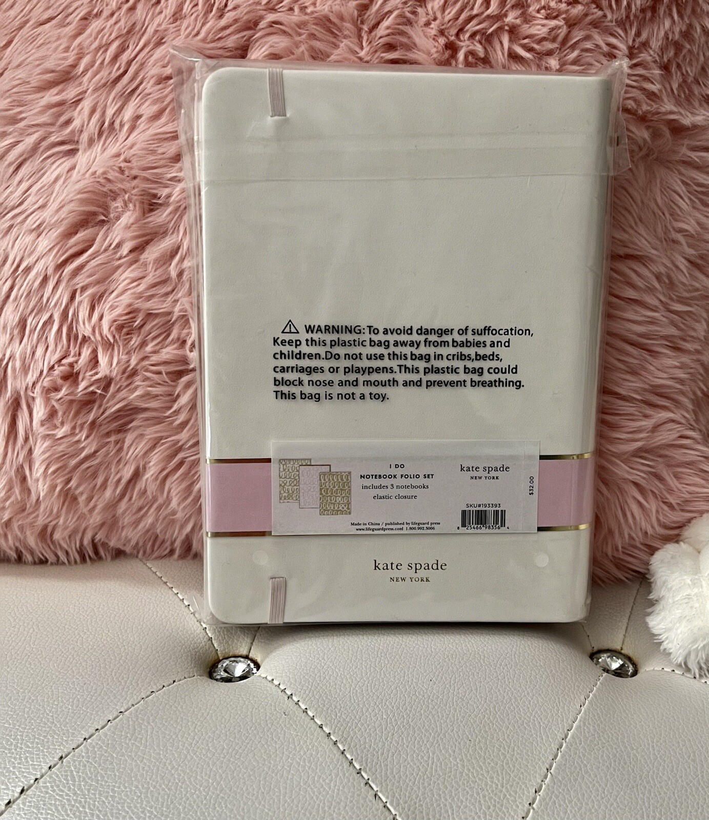 NEW Kate Spade Bridal “I Do” Pink White Gold Notebook Folio Set w/3 Notebooks