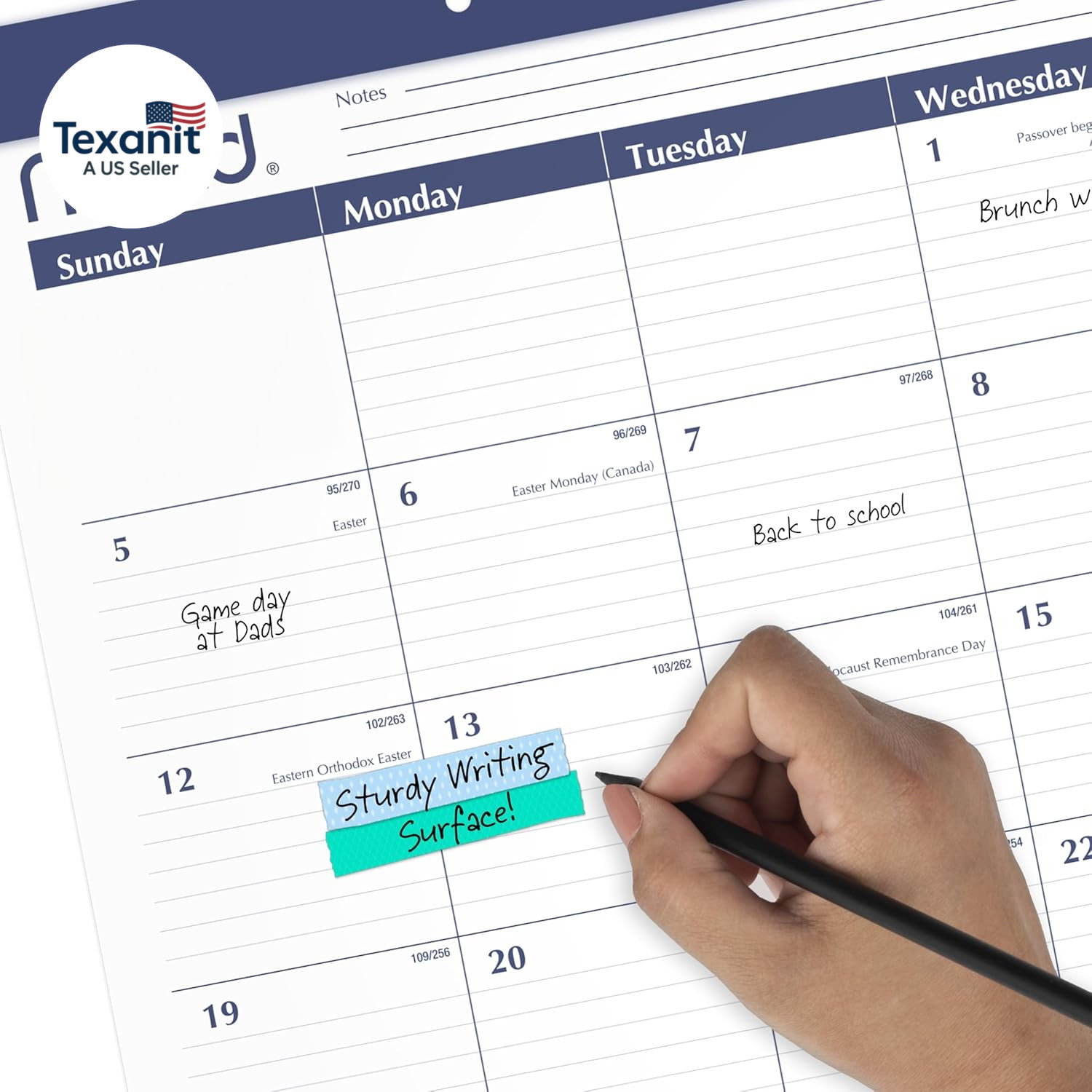 Desk Calendar 2026-2027 Planning Pad, Academic 15-Month April-June, Monthly, 21.