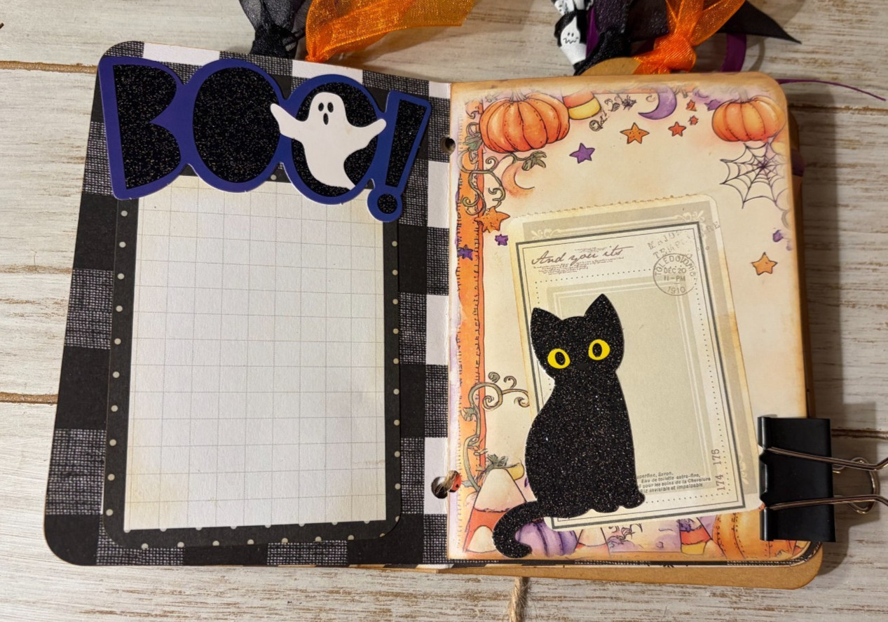 Junk Journal Handmade Booklet Book Vintage “Cute Halloween” Pockets, Ephemera