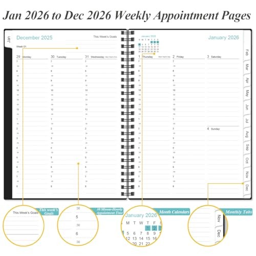 2026 Appointment Book & Planner – Hourly Planner from Assorted Colors , Sizes