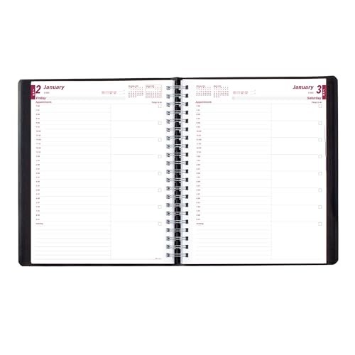 2026 Essential Daily Planner – 12 Month Appointment Book, Twin-Wire Binding, 11″