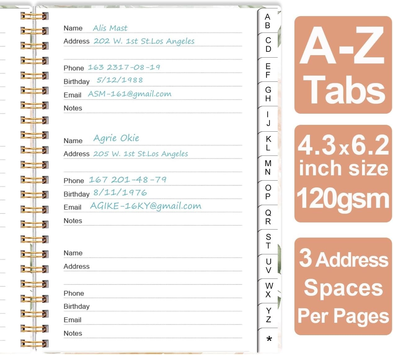 Chic A-Z Tabbed Password Book with High-Quality Pages, 4.3″ x 6.2″ – Gift Ideal