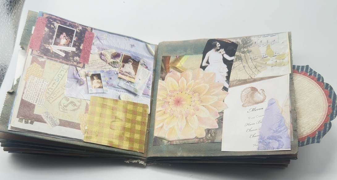 Hand Made Junk Journal 6×5 Inches Memories Themed Medium Is Brown Paper Bags