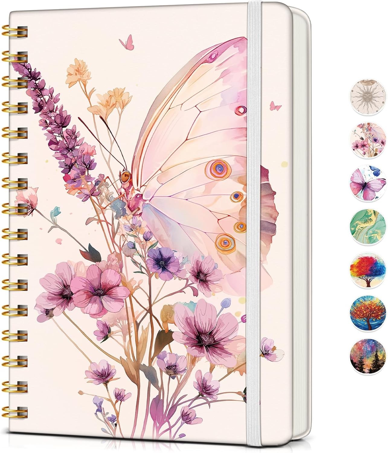 Lined Spiral Journal Notebook for Women, A5 Cute Hardcover Spiral Journals for W