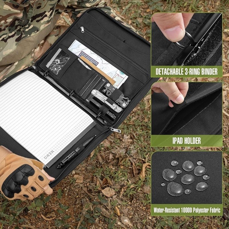 Tactical Military Planner Oxford Cloth Organizer W/ Zippered Closure & Binder US