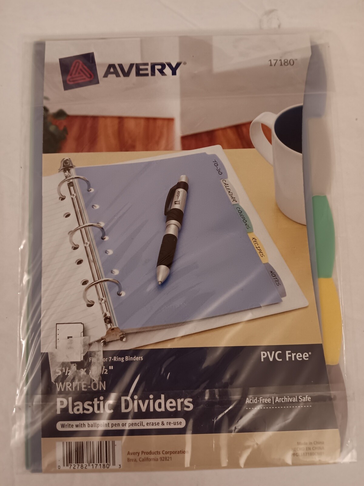 Avery 17180 5.5″ X 8.5″ Write On Plastic Dividers 5 Tabs Fits 3 Or 7-Ring Binder