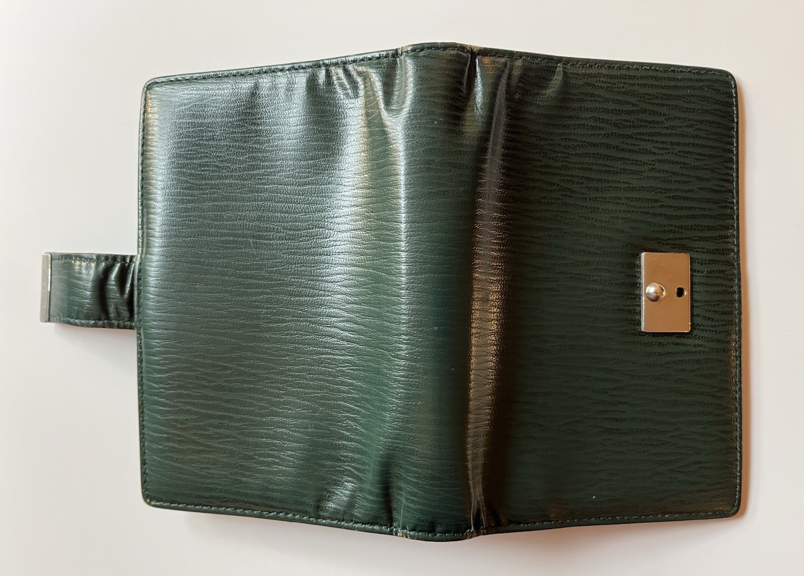 Gold Pfeil Organizer Wallet Notebook Filofax Pocket Size Green Leather/ Krause