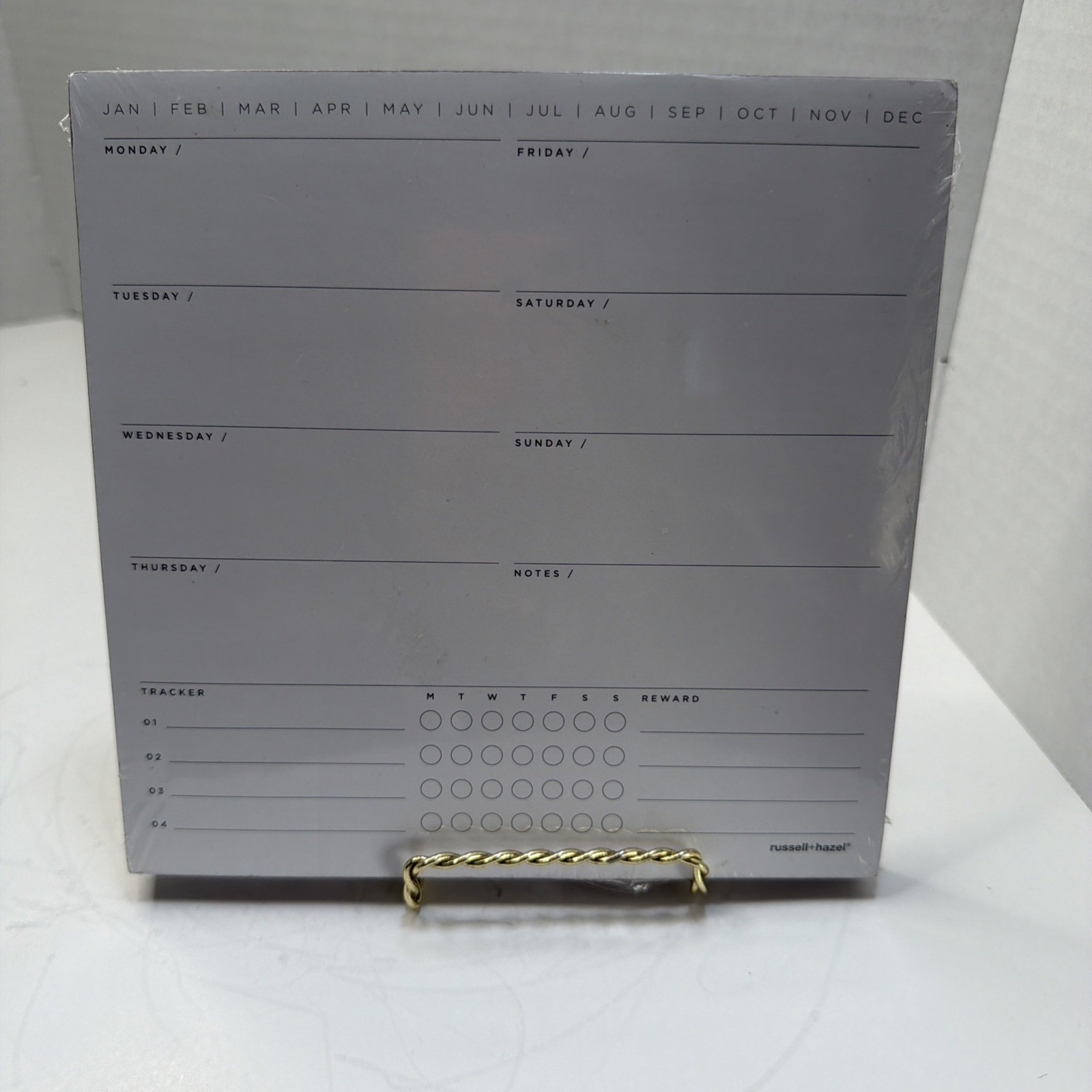 Russell + Hazel 7″ Square Weekly Planning Planner Refill Pad Silver Gilt Edge