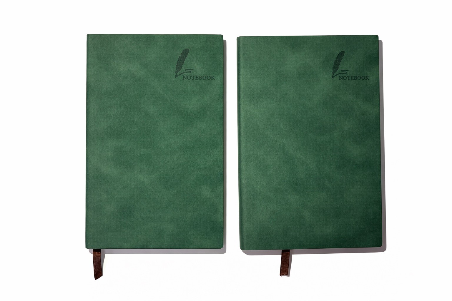 Set of 2 Lined Notebook A5. Color Green. Free Shipping USA