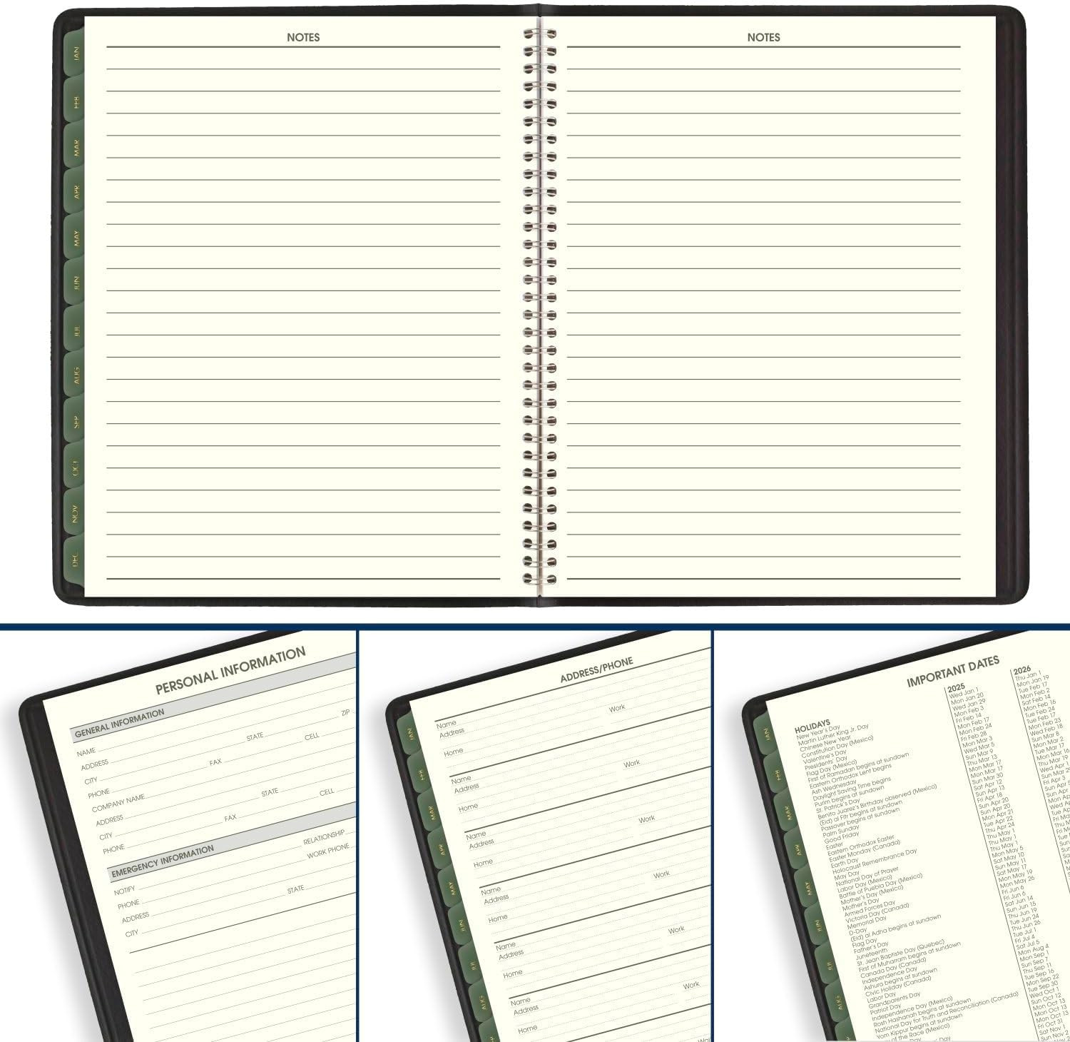 2025 Appointment Book Planner, Weekly & Monthly, 7″ X 8-3/4″, Medium, Quarter-Ho