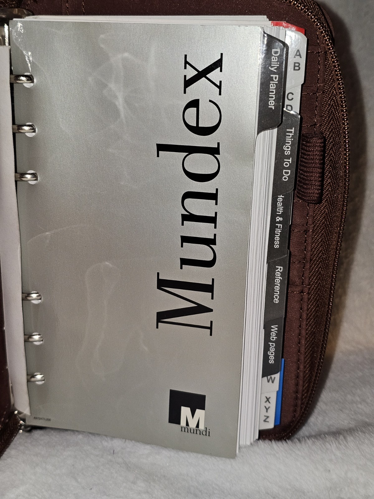 NEW Mundex Vintage Brown Faux Leather Wallet/ 6 Ring Planner. Zip Closure