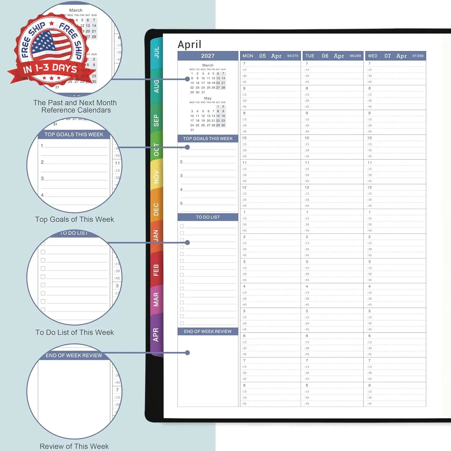 Appointment Book & Planner 2026-2027 – Daily Hourly Planner 2026-2027, 8.5″ x 11