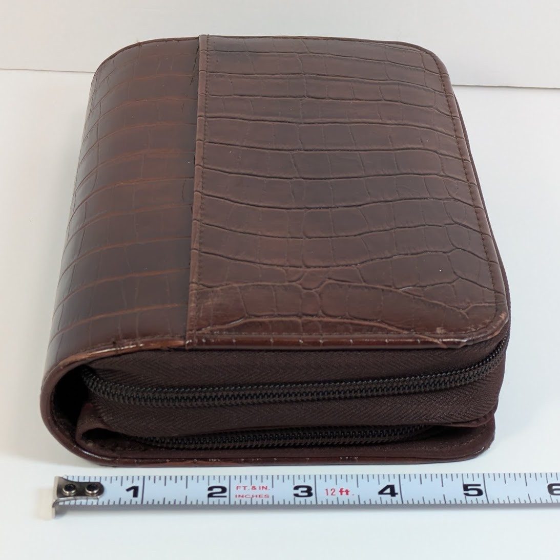 Mundi Mundex Planner Faux Croc Brown Double Zip Agenda Calculator Undated Sheets