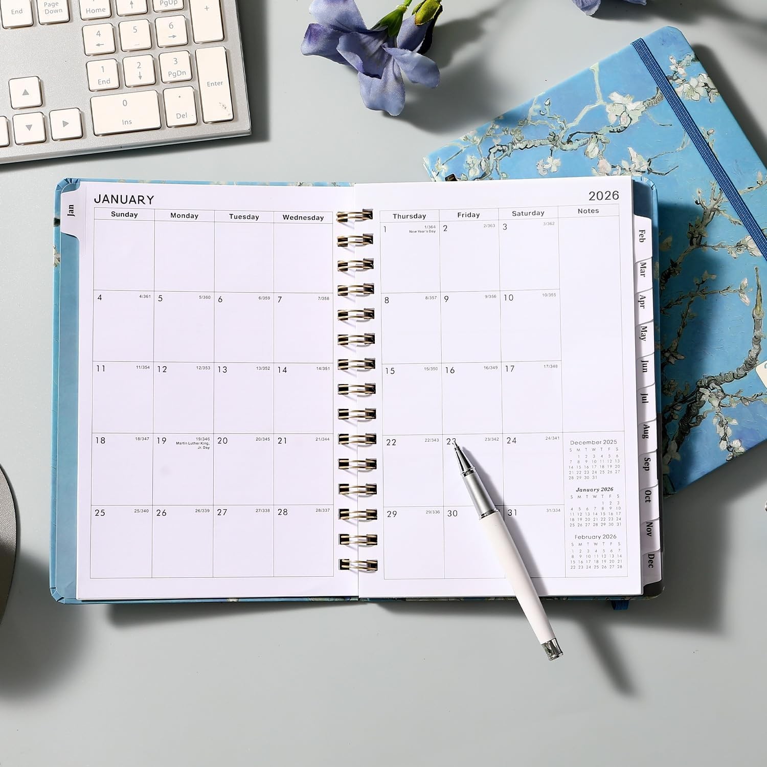 2026 Planner Weekly & Monthly Jan-Dec 2026 6.4″x8.5″ Hardcover Daily Organizer