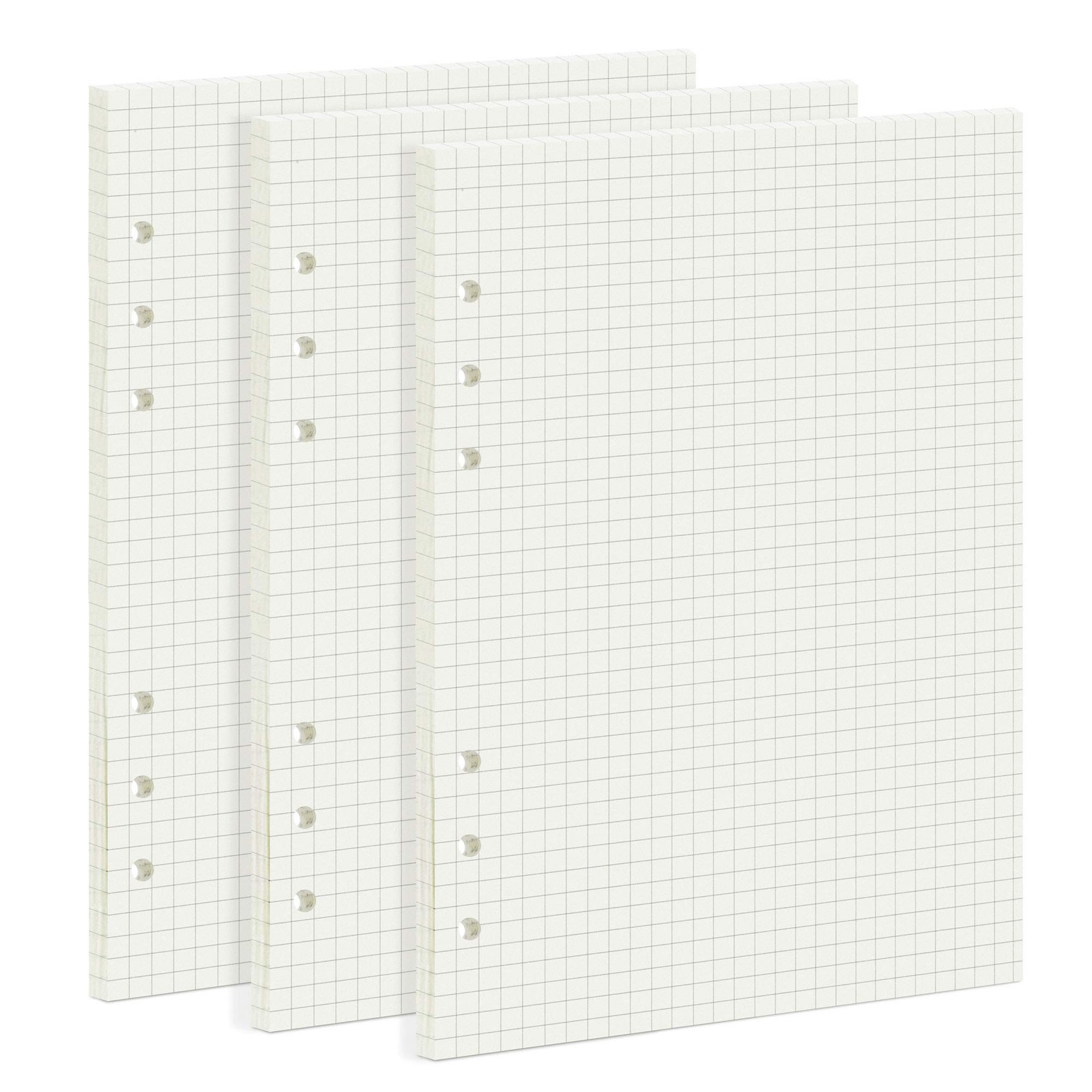 135 Sheets Planner Refill Paper, 210x142mm, 5mm 210x142mm（A5）, creamy color