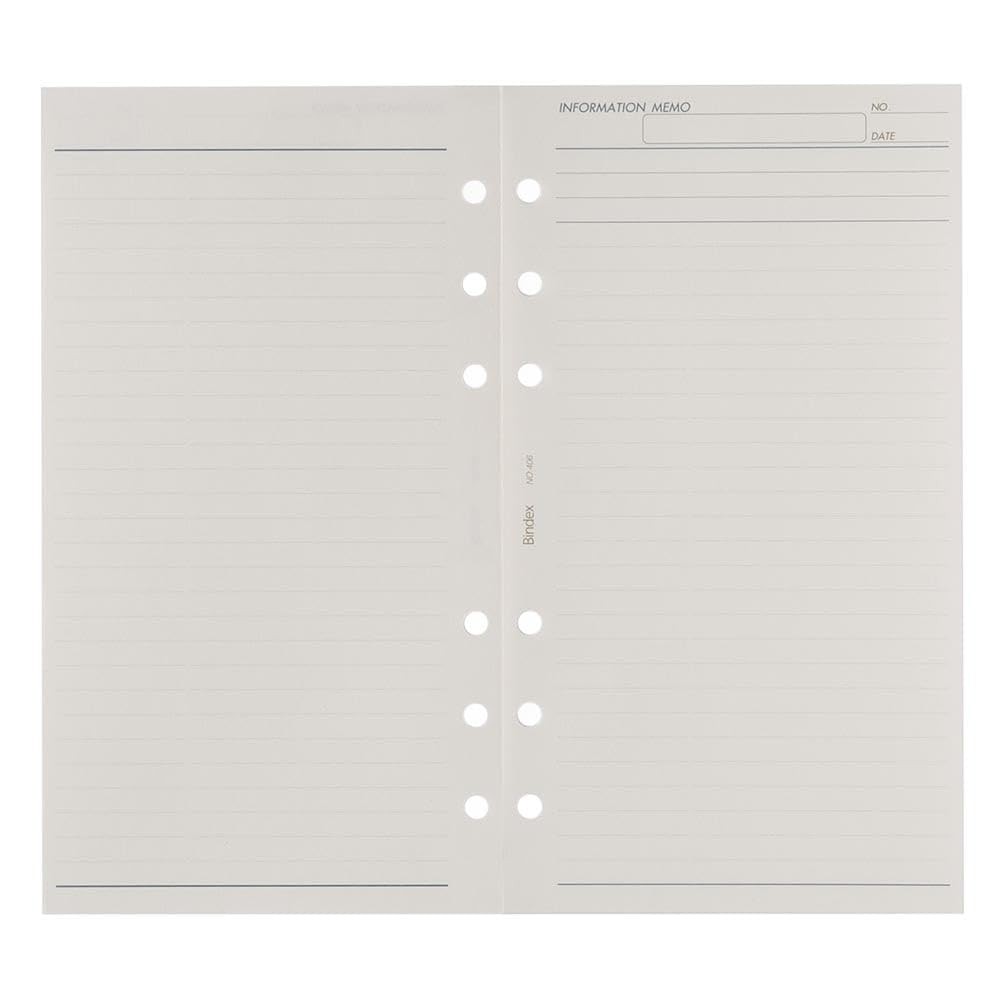 Bindex System Planner Refill, Information Memo, 30 Sheets, Bible Size, 6-Hole