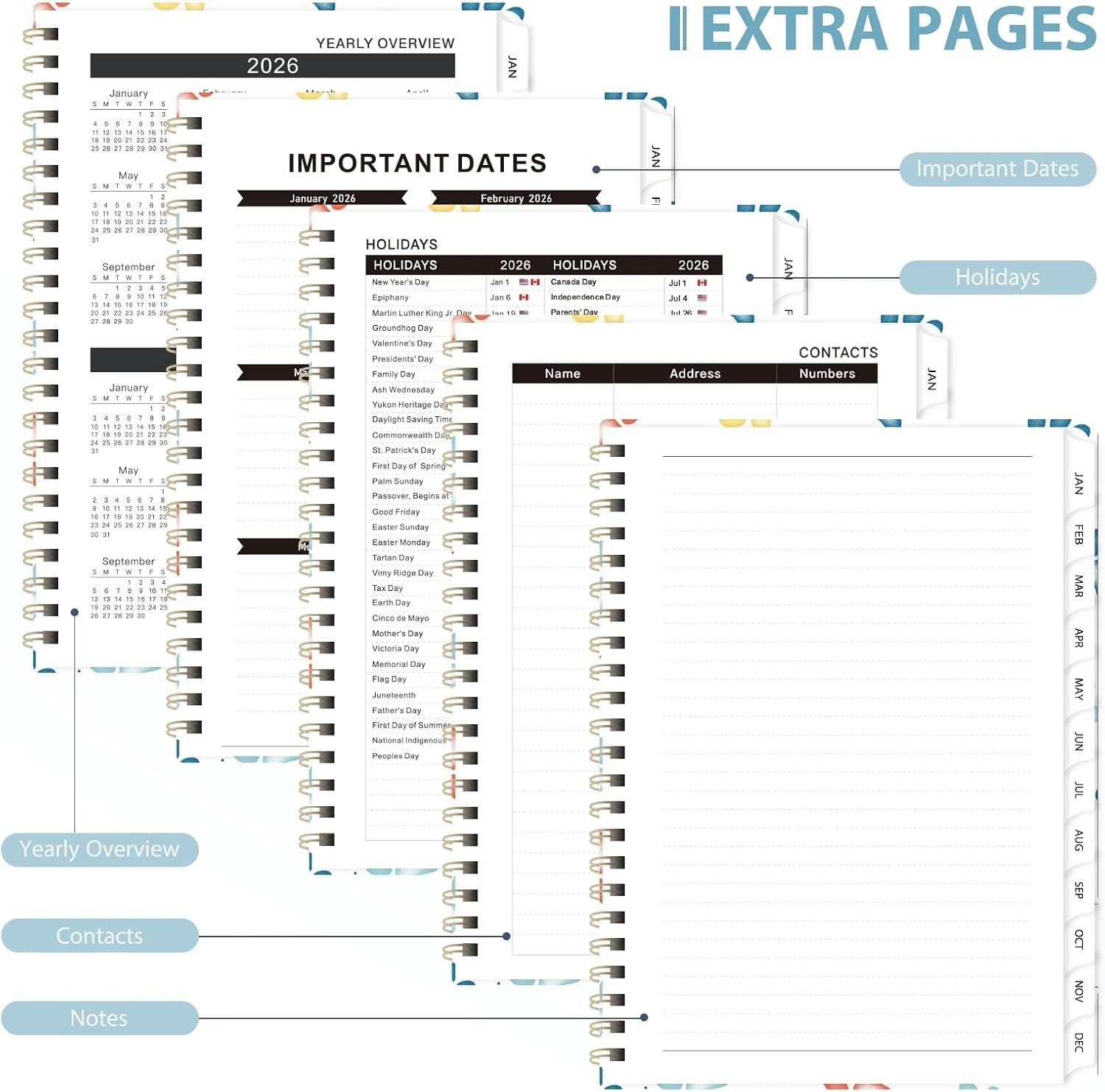 2026 Planner, Weekly & Monthly Calendar, Jan – Dec (CHOOSE YOUR DESIGN)