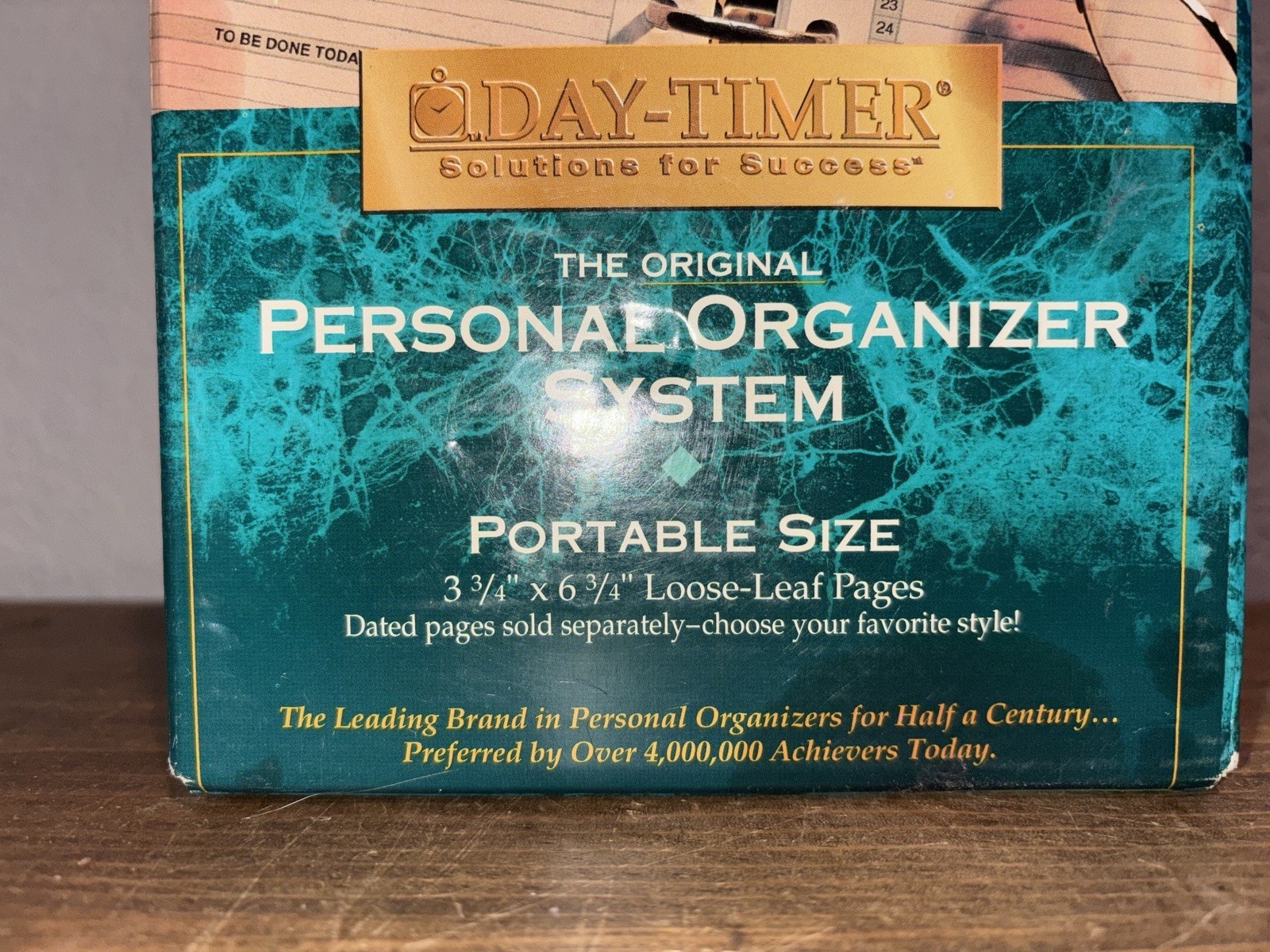 Deluxe Edition Day Timer Personal Organizer Portable Size Black Vintage New