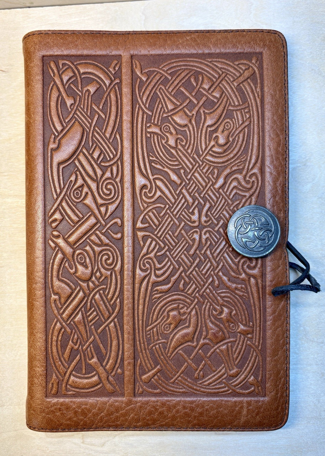 Oberon Design Celtic Genuine Leather Journal Sketchbook Pewter Button Clasp