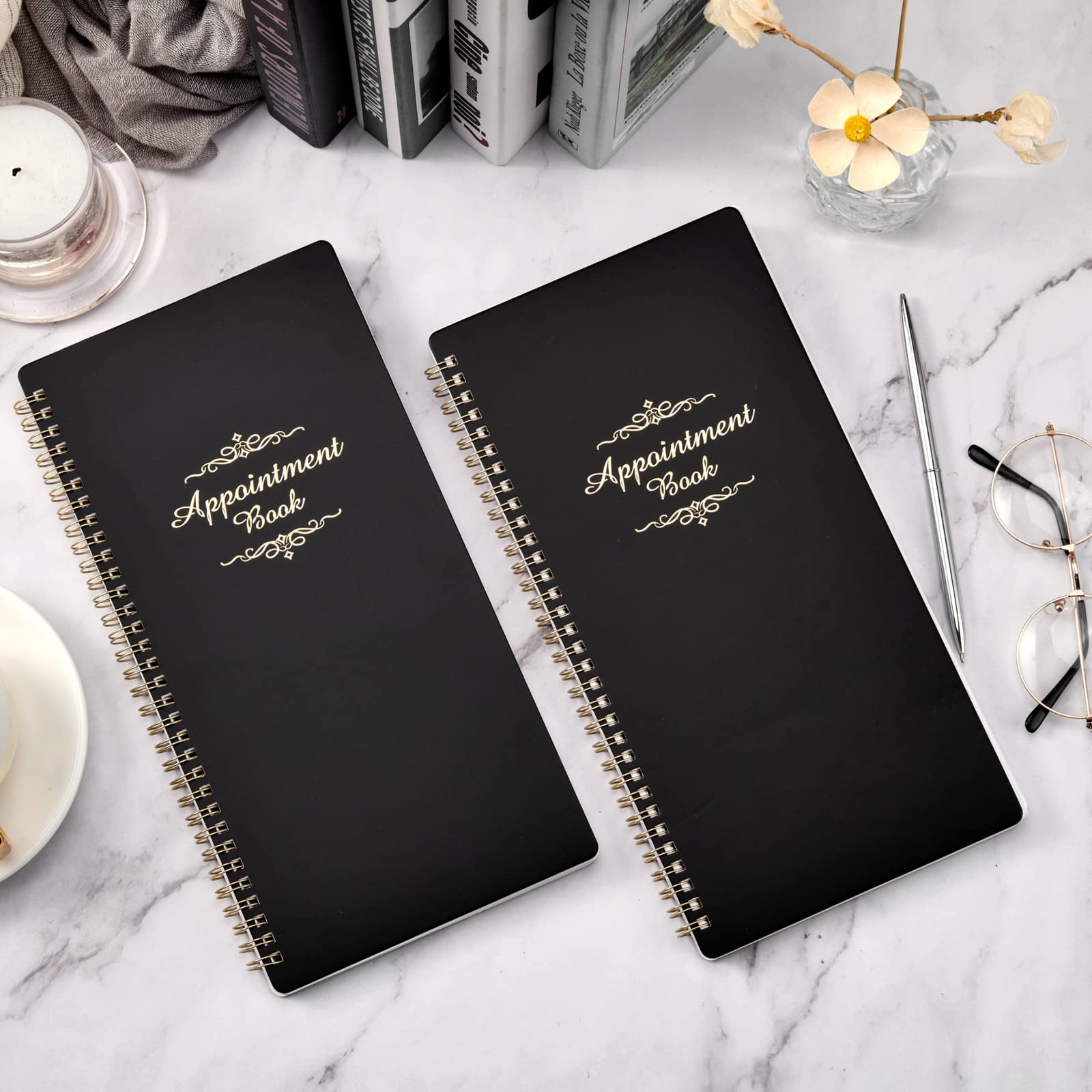Salon Appointment Book, 15 Min Increments, 3 Columns, 200 Pages, 6.1×11.54, Unda