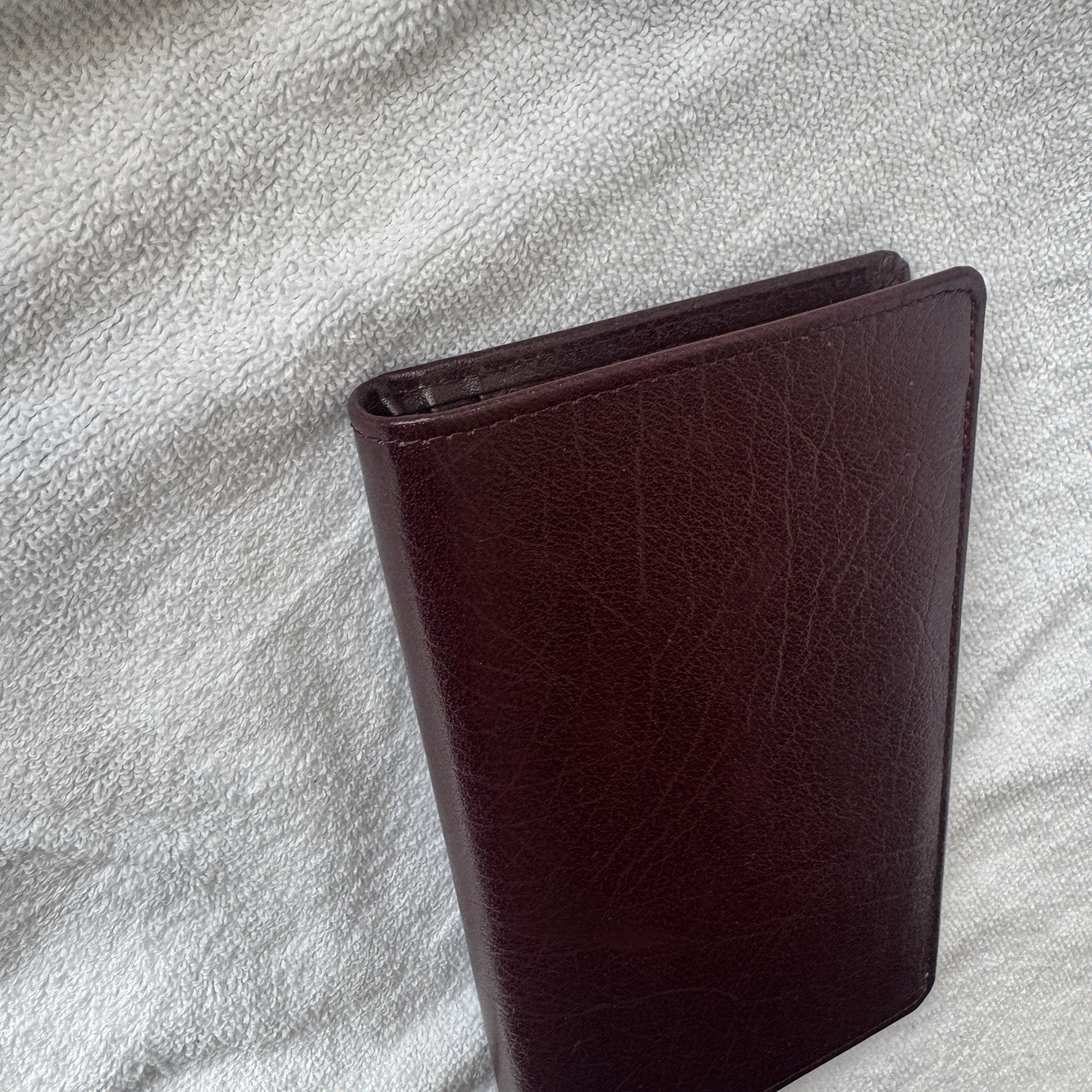 Day Timer Brown Leather Senior Pocket Planner Wallet Checkbook Organizer 4″ x 7″