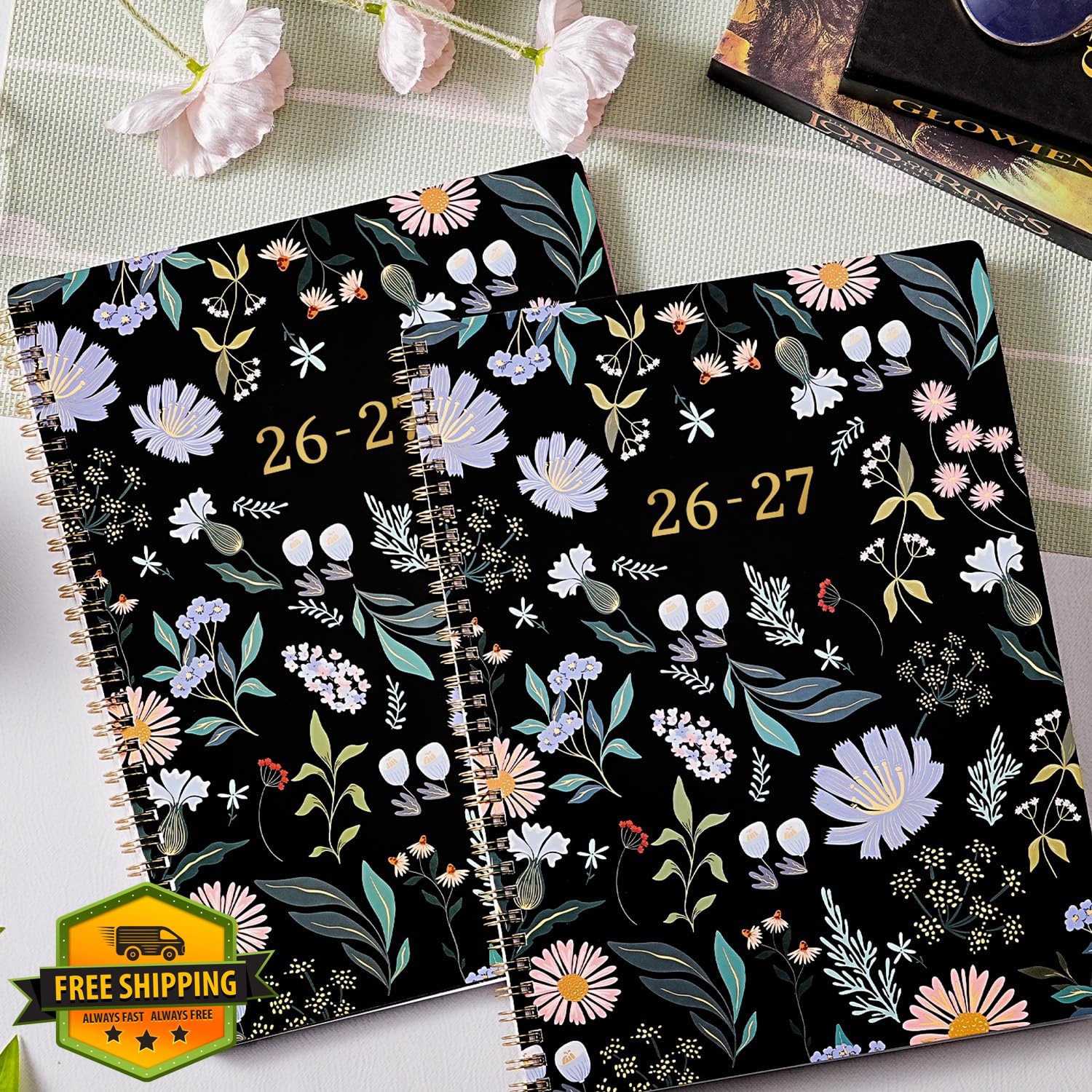 Vondafe 2026-2027 Weekly Monthly Planner Black