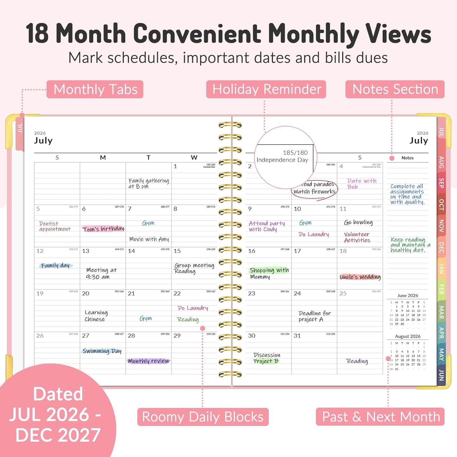 2026-2027 Calendar Planner, 8.5″ x 11″, Student Teacher