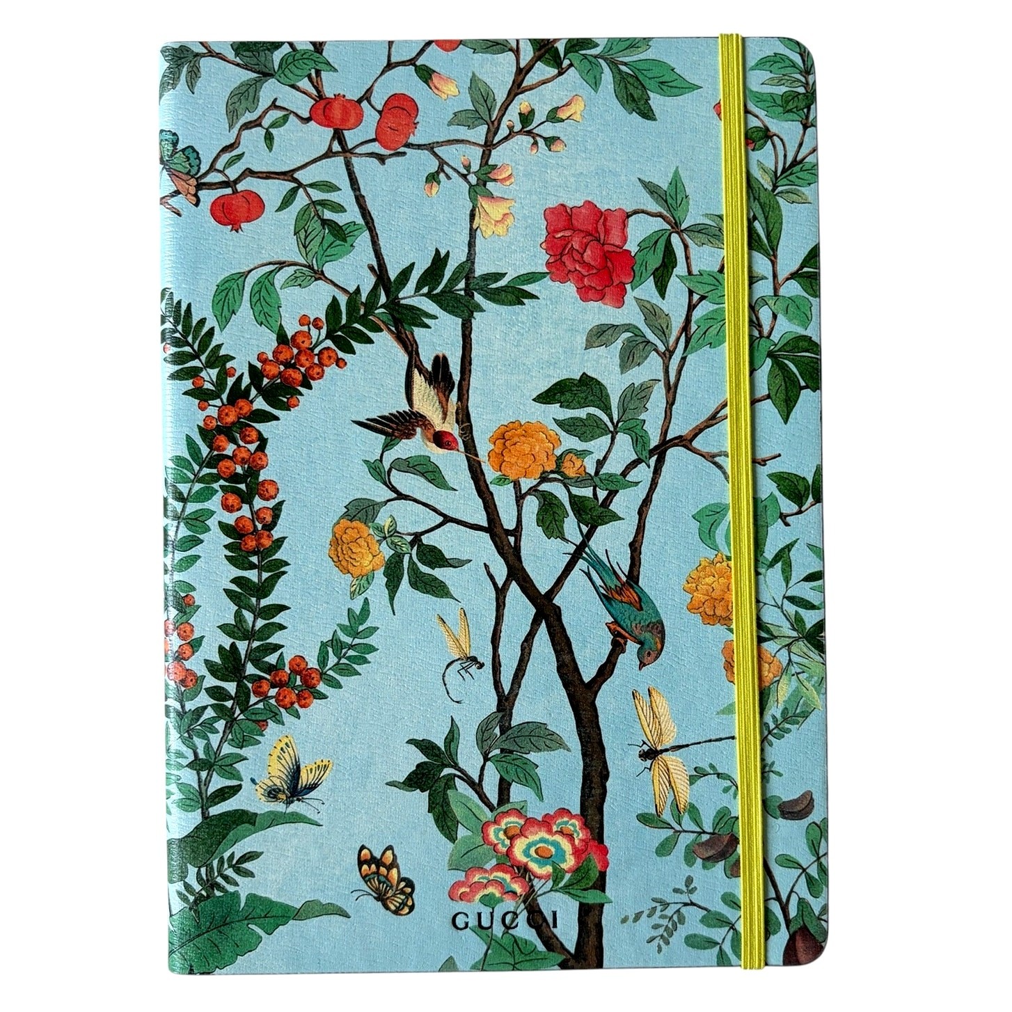 NEW Gucci Tian Print Large Luxury Notebook Blue Floral Journal in Gift Box