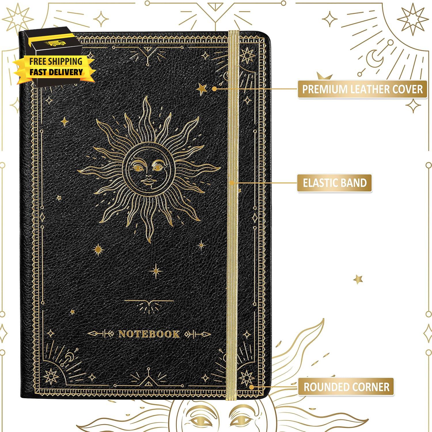 Ruled Notebook/Journal – Premium Thick Paper Classic Writing Notebook with Pocke